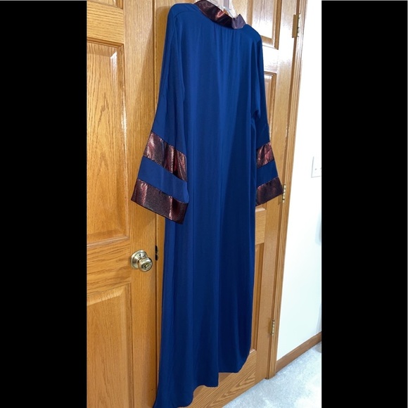 Abaya Dress Size 16 / 18 Middle Eastern Navy Blue Long Sleeves Maxi Kaftan NEW - Picture 7 of 7